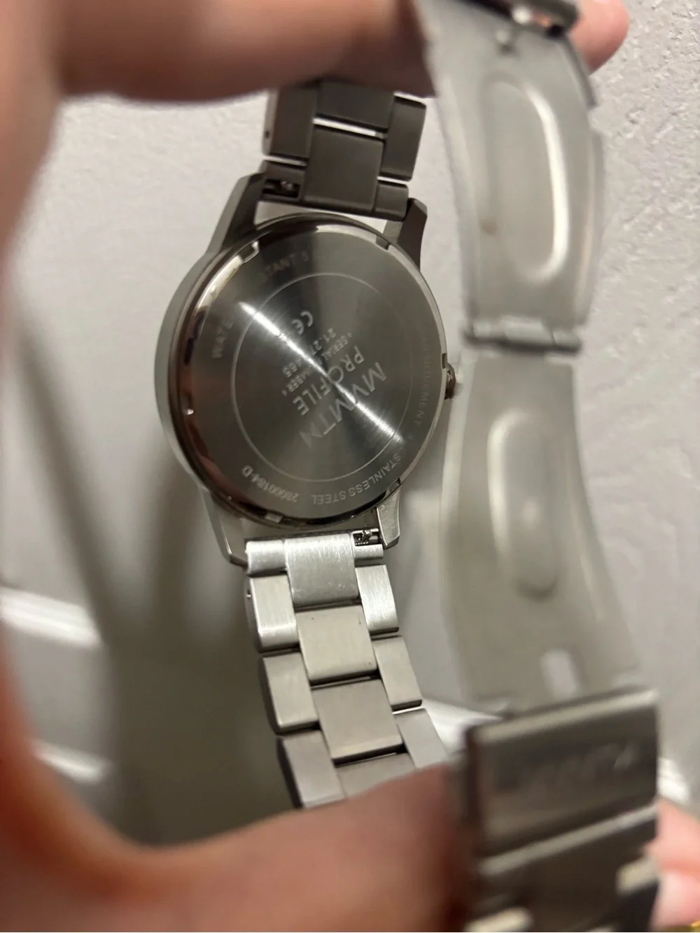 MVMT Silver Bracelet Watch with Green Dial and Gold Accents 46.5mm